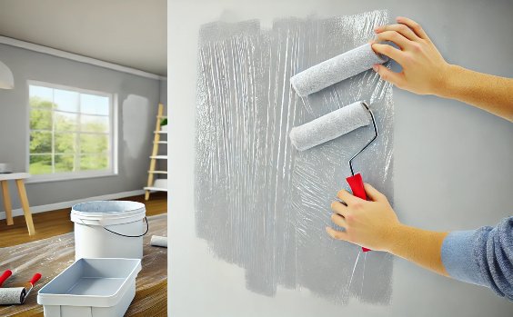 Abklatschen mit Plastikfolie