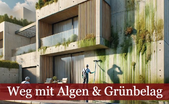 Algen und Grünbelag entfernen - Symbolbild