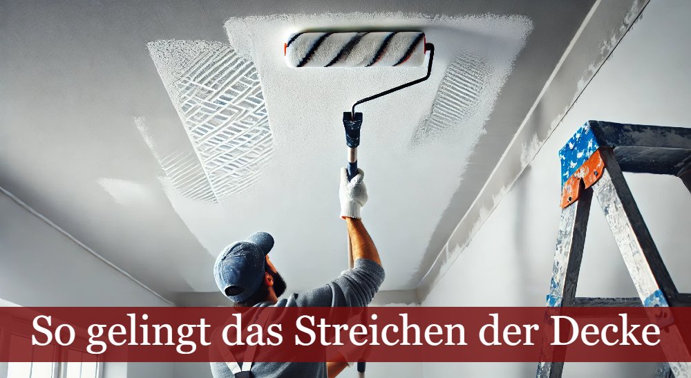 Maler beim Streichen der Decke