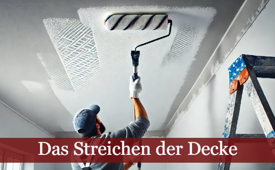 Maler beim Streichen der Decke