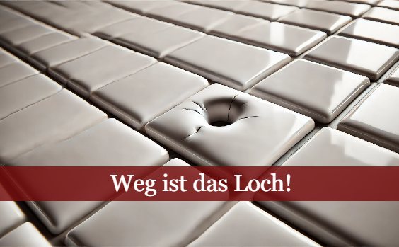 Loch weg aus der Fliese