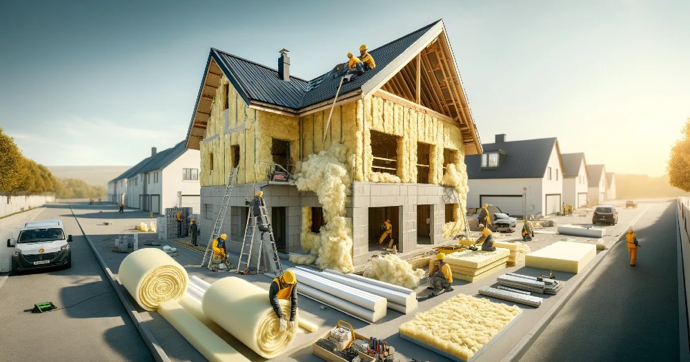 Symbolbild Dämmstoffe Hausbau