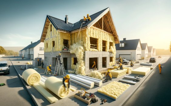 Symbolbild Dämmstoffe Hausbau
