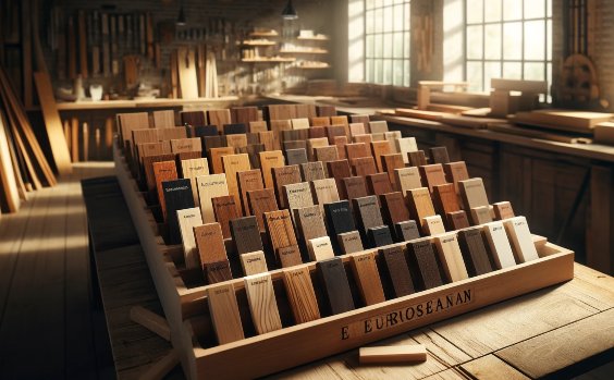 Holztafeln in Werkstatt