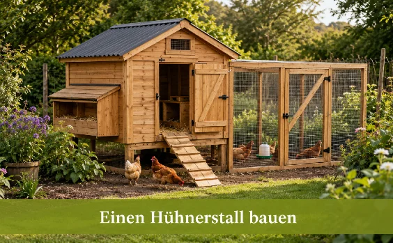 Hühnerstall mit Auslauf - Symbolbild