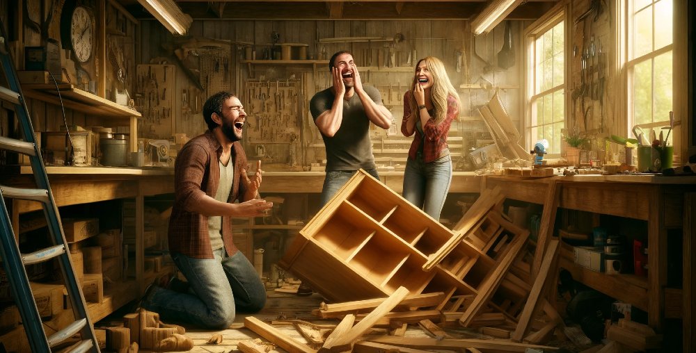 Lachen in der Werkstatt