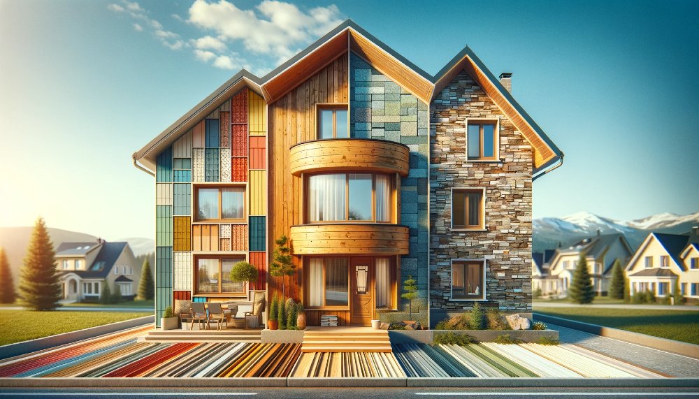 Fassade aus unterschiedlichen Materialien
