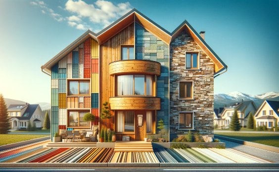 Fassade aus unterschiedlichen Materialien