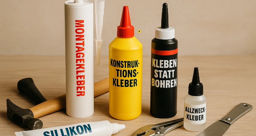 Verschiedene Kleberarten