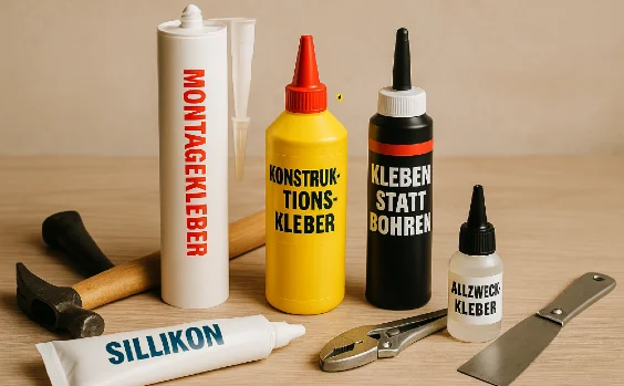 Verschiedene Kleberarten