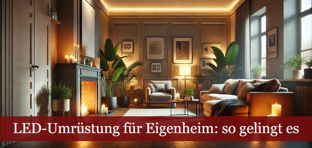 Wohnzimmer auf LED umgerüstet
