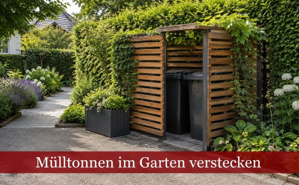 Mülltonnen im Garten verstecken - Symbolbild