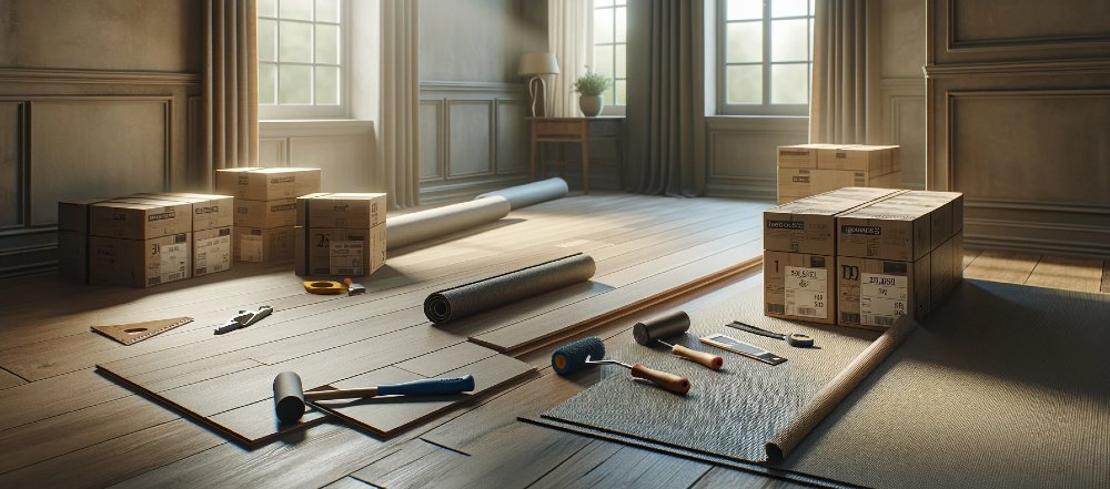 Zimmer, in dem Laminat verlegt wird