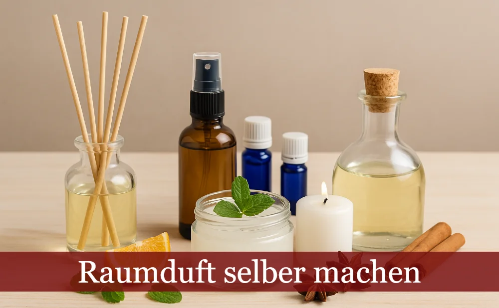Raumdüfte, Duftkerze, Duftflakon. Text: Raumduft selber machen