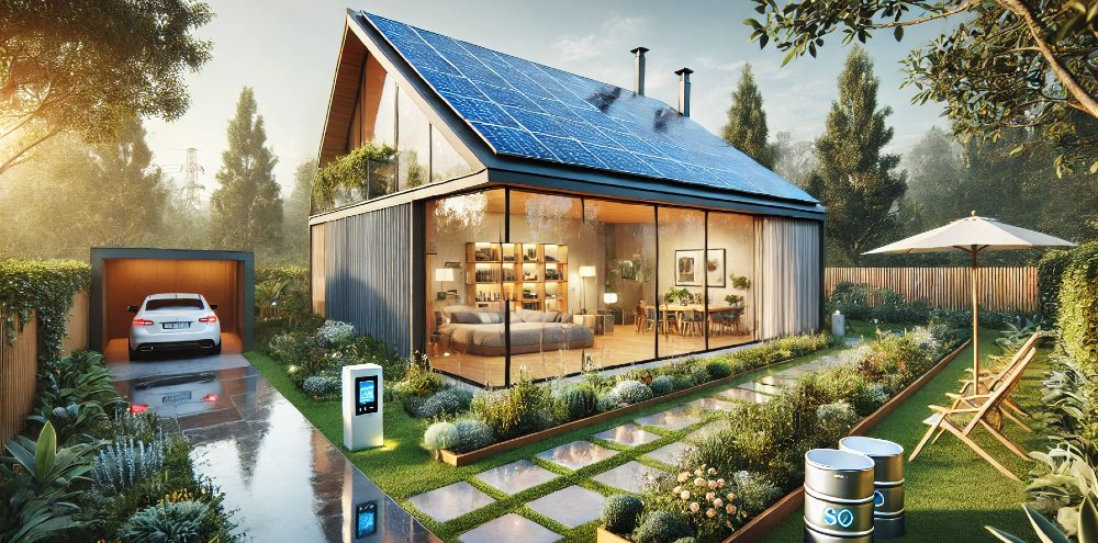 Smartes Einfamilienhaus mit Garage und Garten