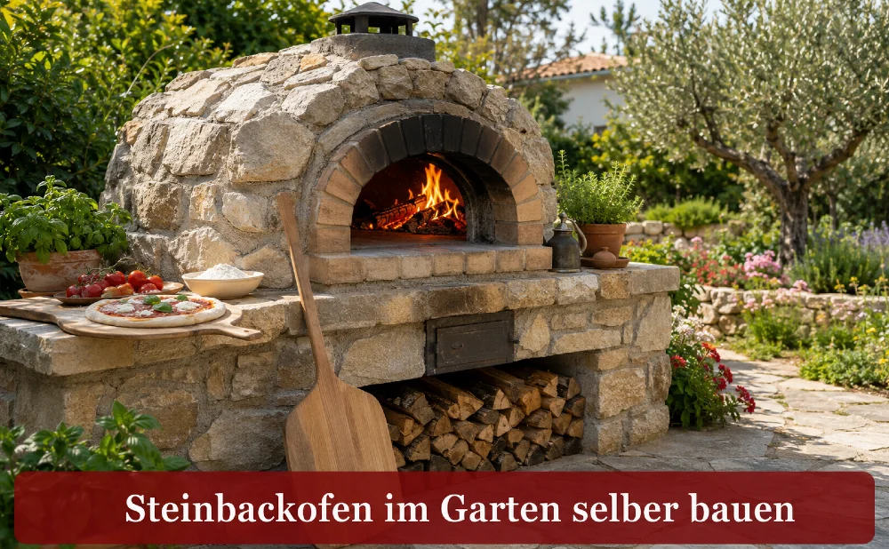Steinbackofen im Garten selber bauen - Symbolbild