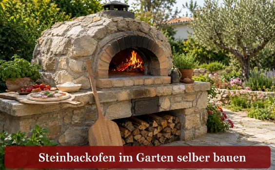 Steinbackofen im Garten selber bauen - Symbolbild