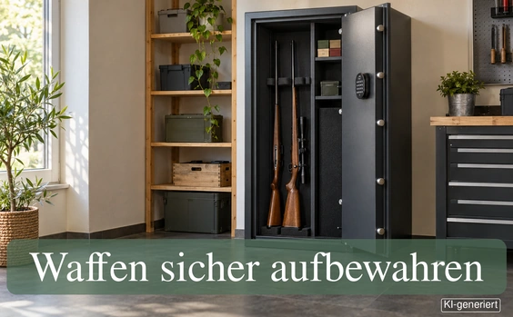 Waffenschrank, um Waffen sicher aufzubewahren - Symbolbild