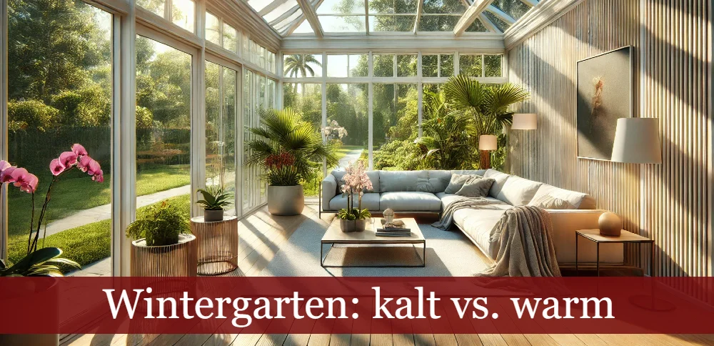 Wintergarten: kalt vs. warm (Symbolbild)