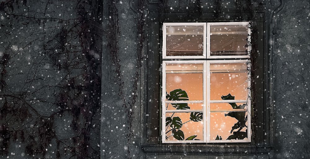 Fenster im Schnee