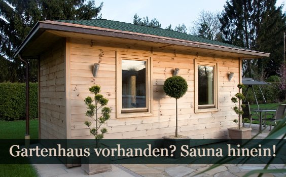 Sauna Gartenhaus einbauen