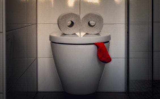 Hänge WC mit Augen