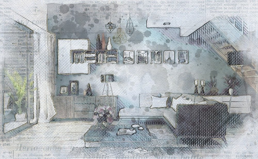 Kunst im Wohnzimmer