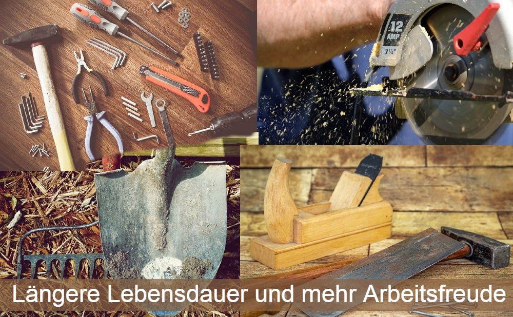 Werkzeug Pflege Collage