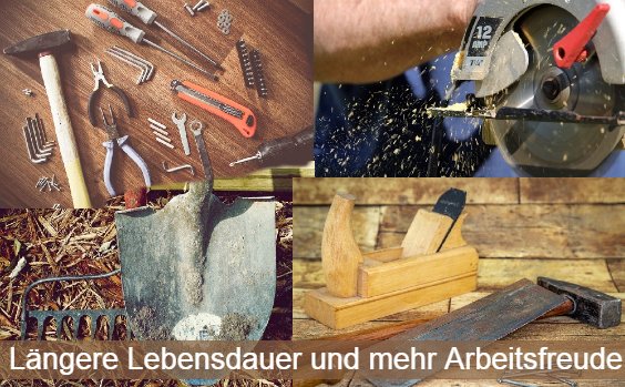 Werkzeug Pflege Collage